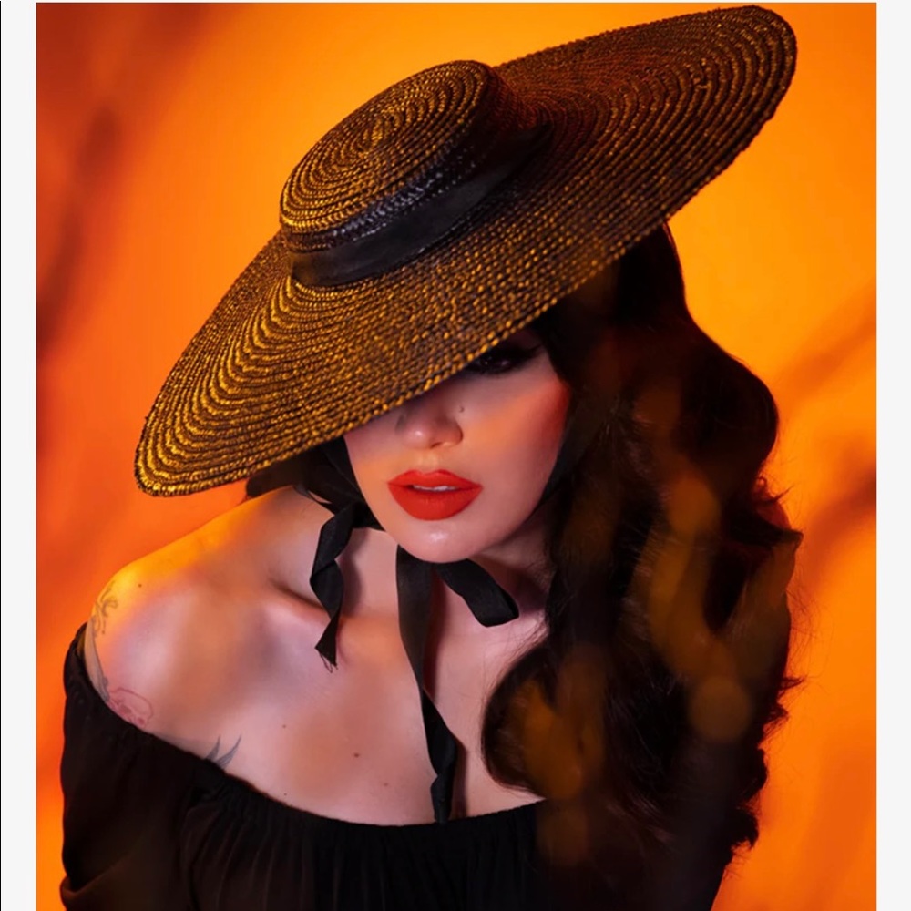 Vintage repro black sun hat